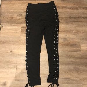 Black Leggings with lace up sides